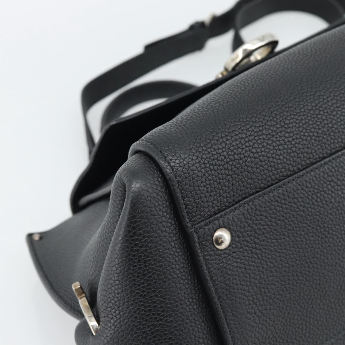 Salvatore Ferragamo Sofia Satchel Grainy Leather, Black, Leather, Handbag
