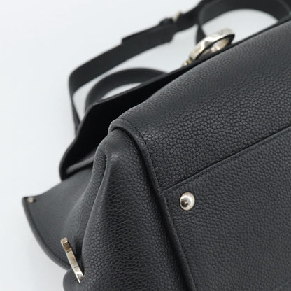 Salvatore Ferragamo Sofia Satchel Grainy Leather, Black, Leather, Handbag