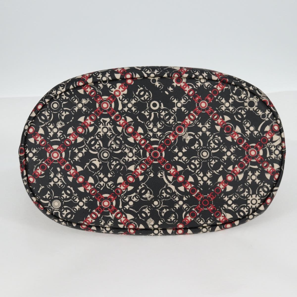 Chanel Optic Coco Bowler Printed Coated Canvas with Caviar, Black, Canvas, Handbag