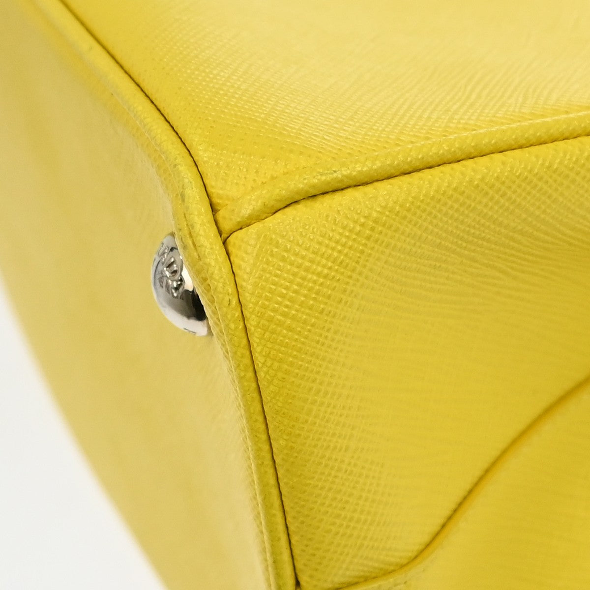 Prada Galleria Double Zip Saffiano Leather, Yellow, Leather, Tote Bag