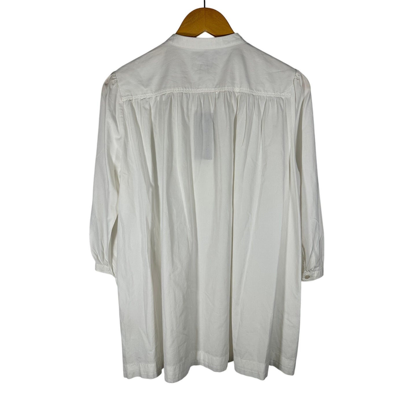 BURBERRY BRIT Poplin Cotton Bib Shirt White