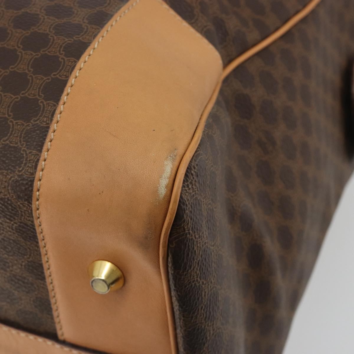 Celine Boston C Macadam Canvas, Brown, Canvas, Handbag