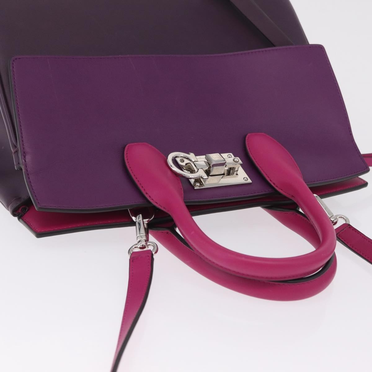 Salvatore Ferragamo Studio Satchel Leather, Purple, Leather, Handbag