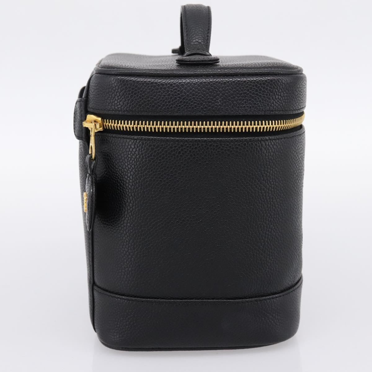 Chanel Vintage Timeless Cosmetic Case Caviar, Black, Leather, Handbag