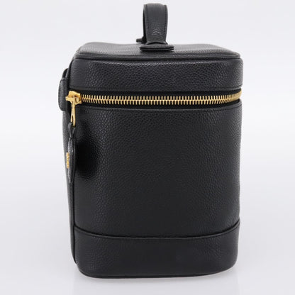 Chanel Vintage Timeless Cosmetic Case Caviar, Black, Leather, Handbag
