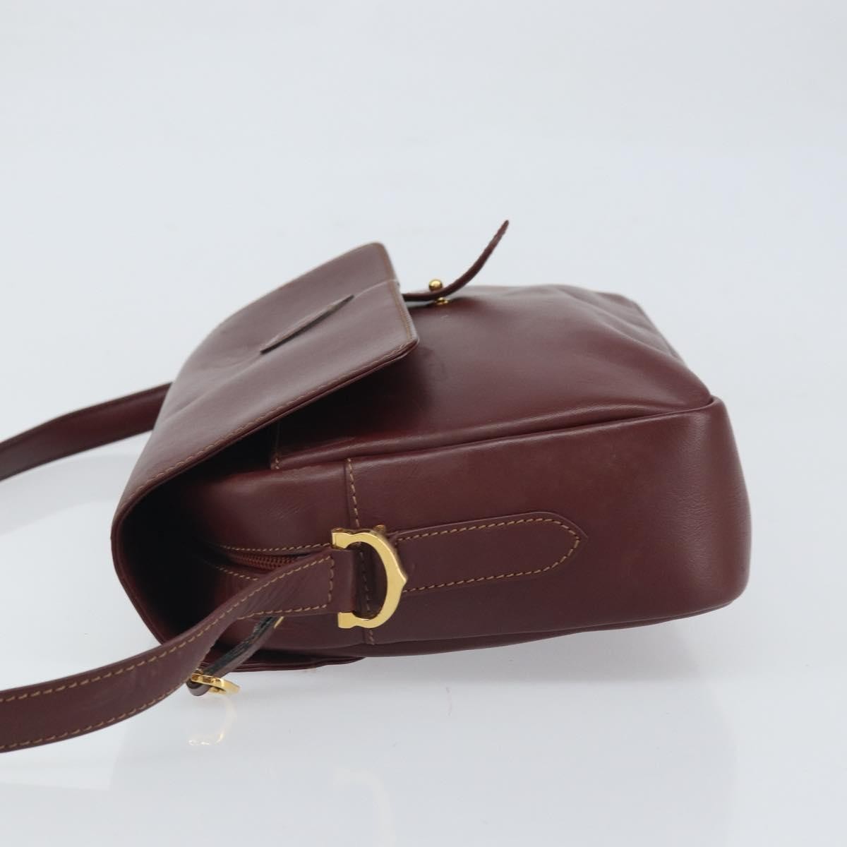 Cartier Must de cartier Leather, Burgundy, Leather, Shoulder Bag