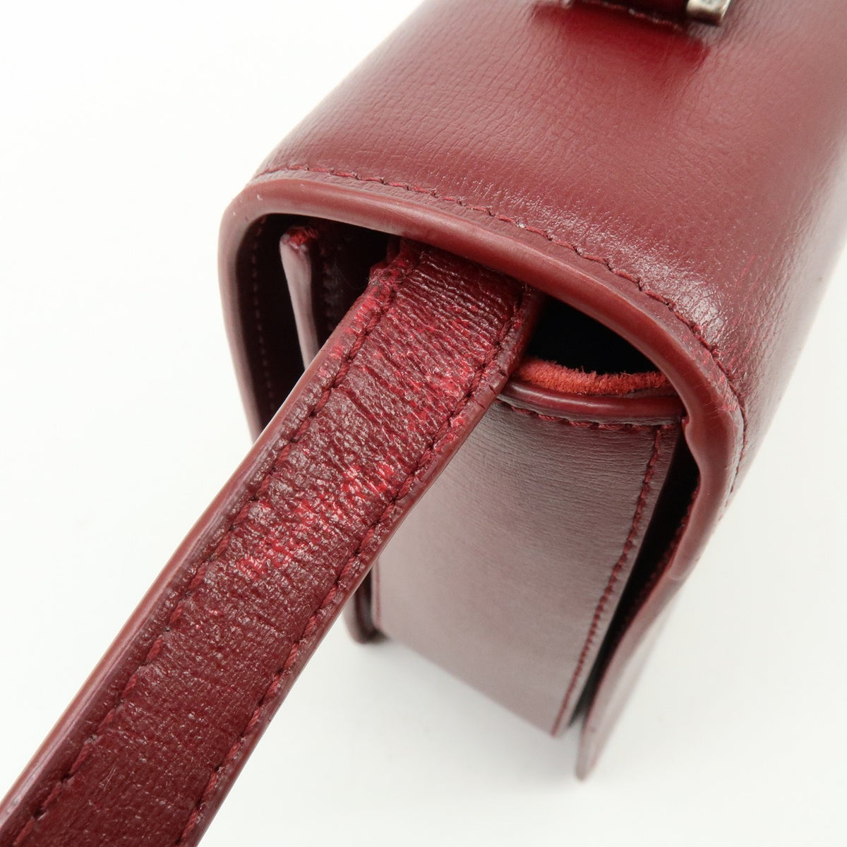 Saint Laurent Bellechasse Satchel Leather, Red, Leather, Handbag