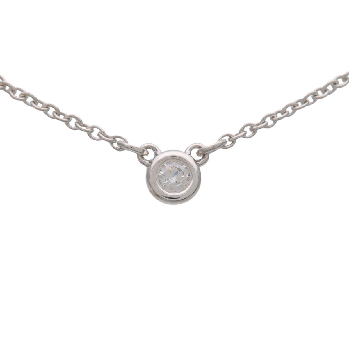 Tiffany & Co. Elsa Peretti Diamonds By The Yard Pendant Sterling Silver with Diamond, Silver, Sterling Silver, Necklace