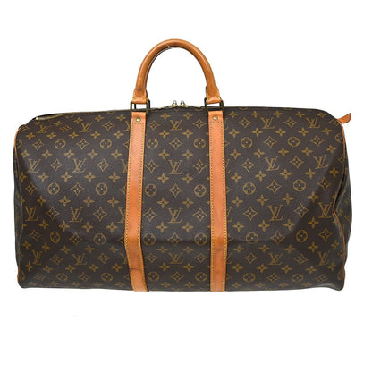 Louis Vuitton Keepall Monogram, Brown, Canvas, Travel Bag