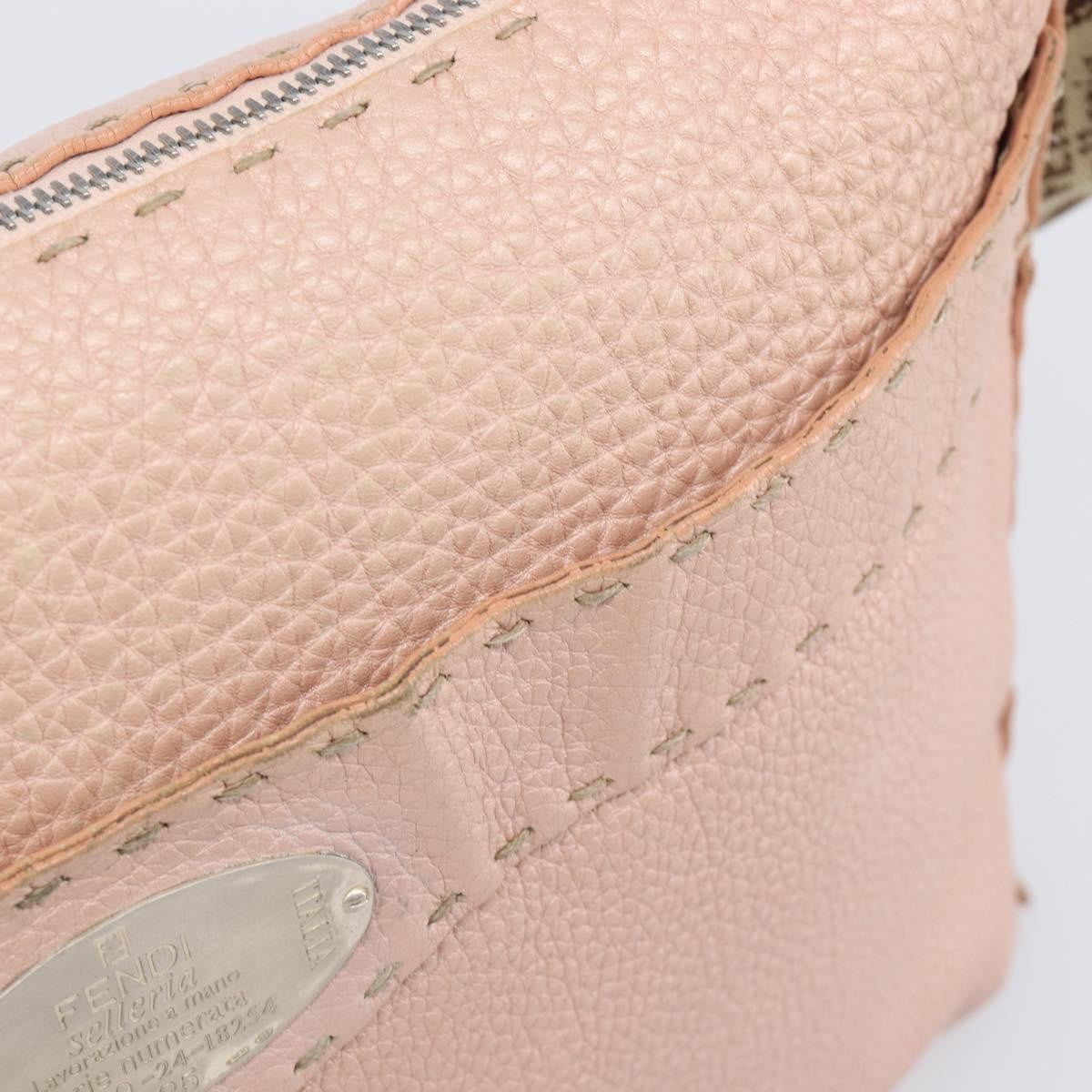 Fendi Vintage Selleria Zip Messenger Leather, Pink, Leather, Handbag