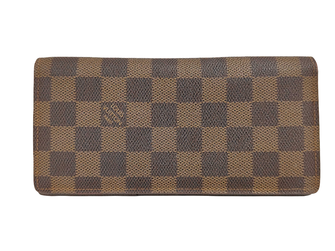Louis Vuitton Brazza Long Bifold Damier, Brown, Canvas, Wallet
