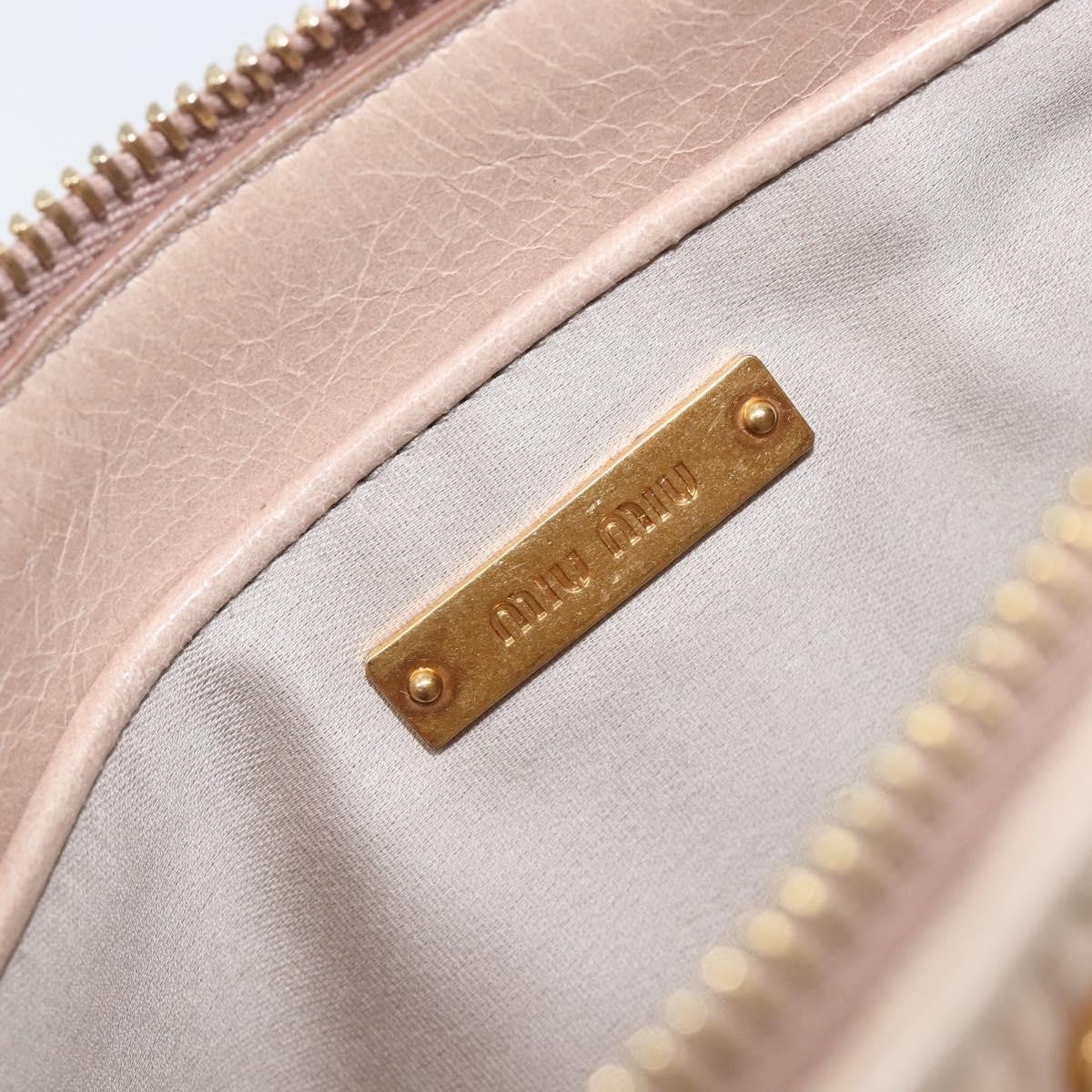 Miu Miu Zip Wristlet Matelasse Leather, Beige, Leather, Clutch