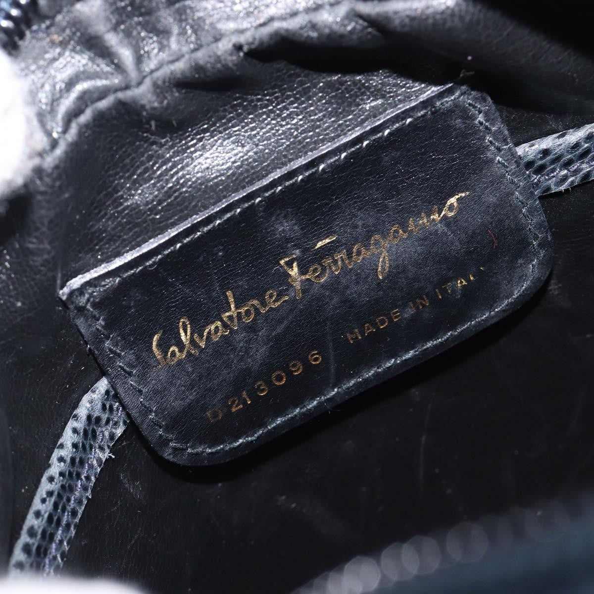 Salvatore Ferragamo Vala Leather, Navy, Leather, Shoulder Bag