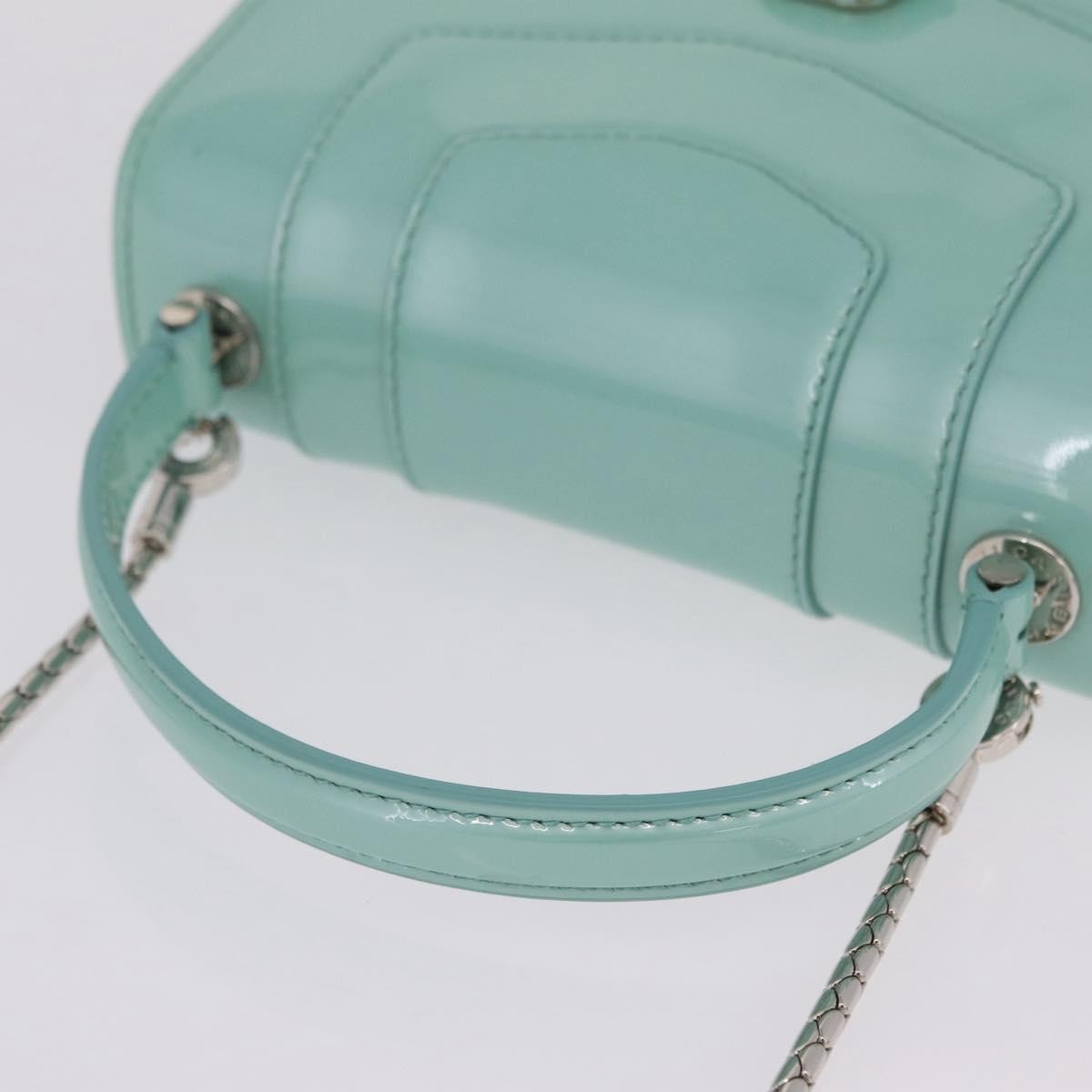 Bvlgari Serpenti Forever Top Handle Patent, Green, Patent Leather, Handbag