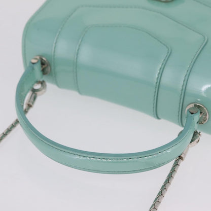 Bvlgari Serpenti Forever Top Handle Patent, Green, Patent Leather, Handbag