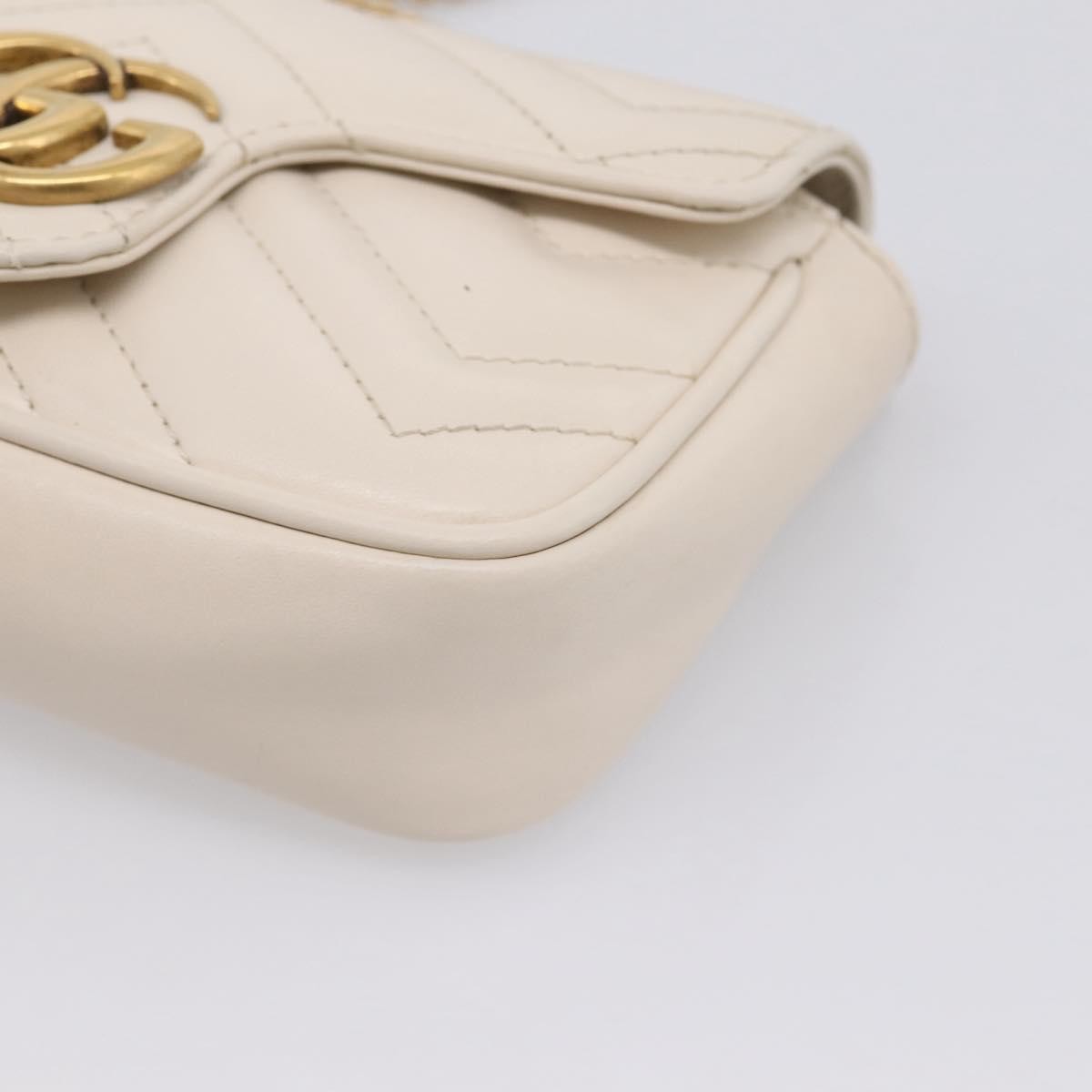 Gucci GG Marmont Flap Chain GG Coated Canvas and Leather, Beige, Leather, Shoulder Bag