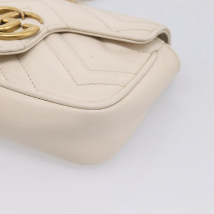 Gucci GG Marmont Flap Chain GG Coated Canvas and Leather, Beige, Leather, Shoulder Bag