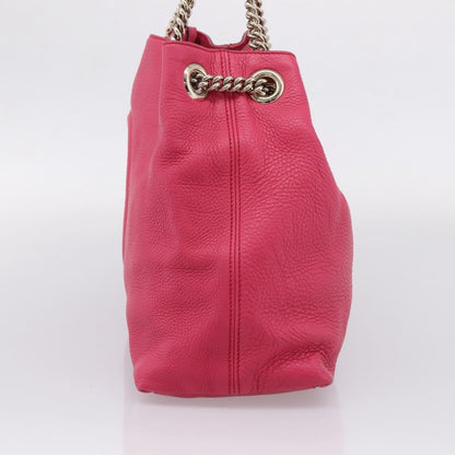 Gucci Soho Chain Strap Leather, Pink, Leather, Shoulder Bag