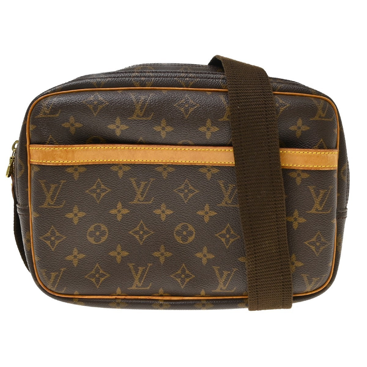 Louis Vuitton Reporter Monogram, Brown, Canvas, Shoulder Bag