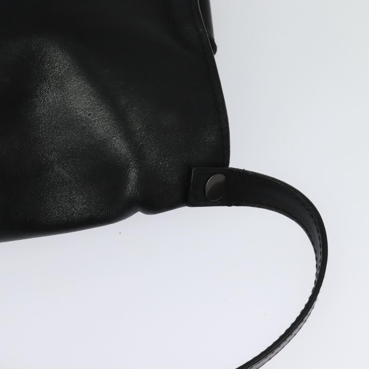 Bottega Veneta Utility Waist Leather with Intrecciato, Black, Leather, Shoulder Bag