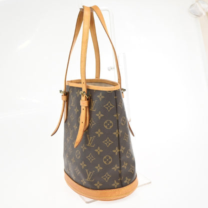 Louis Vuitton Bucket Monogram, Brown, Canvas, Handbag