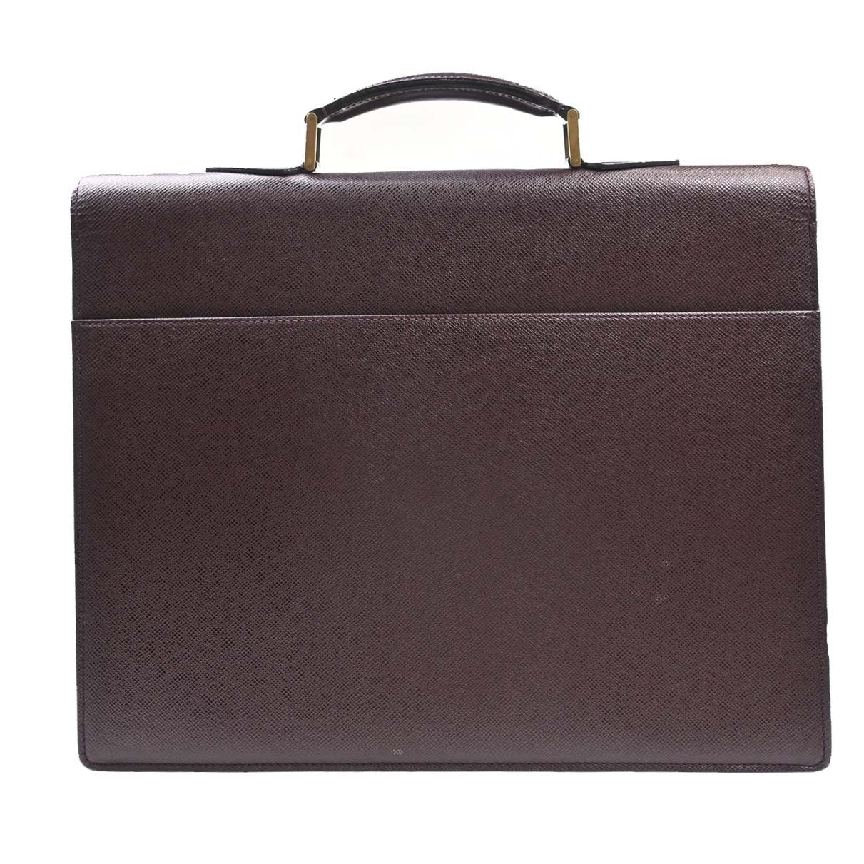 Louis Vuitton Serviette Moskova Taiga Leather, Purple, Leather, Briefcase