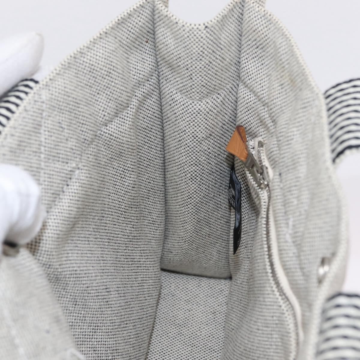 Hermes Fourre Tout Canvas, Gray, Canvas, Tote Bag