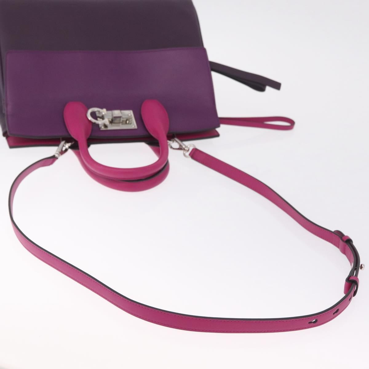 Salvatore Ferragamo Studio Satchel Leather, Purple, Leather, Handbag