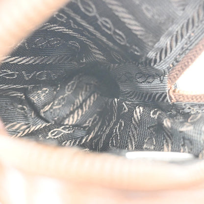 Prada Logo Pouch Leather, Brown, Leather, Clutch