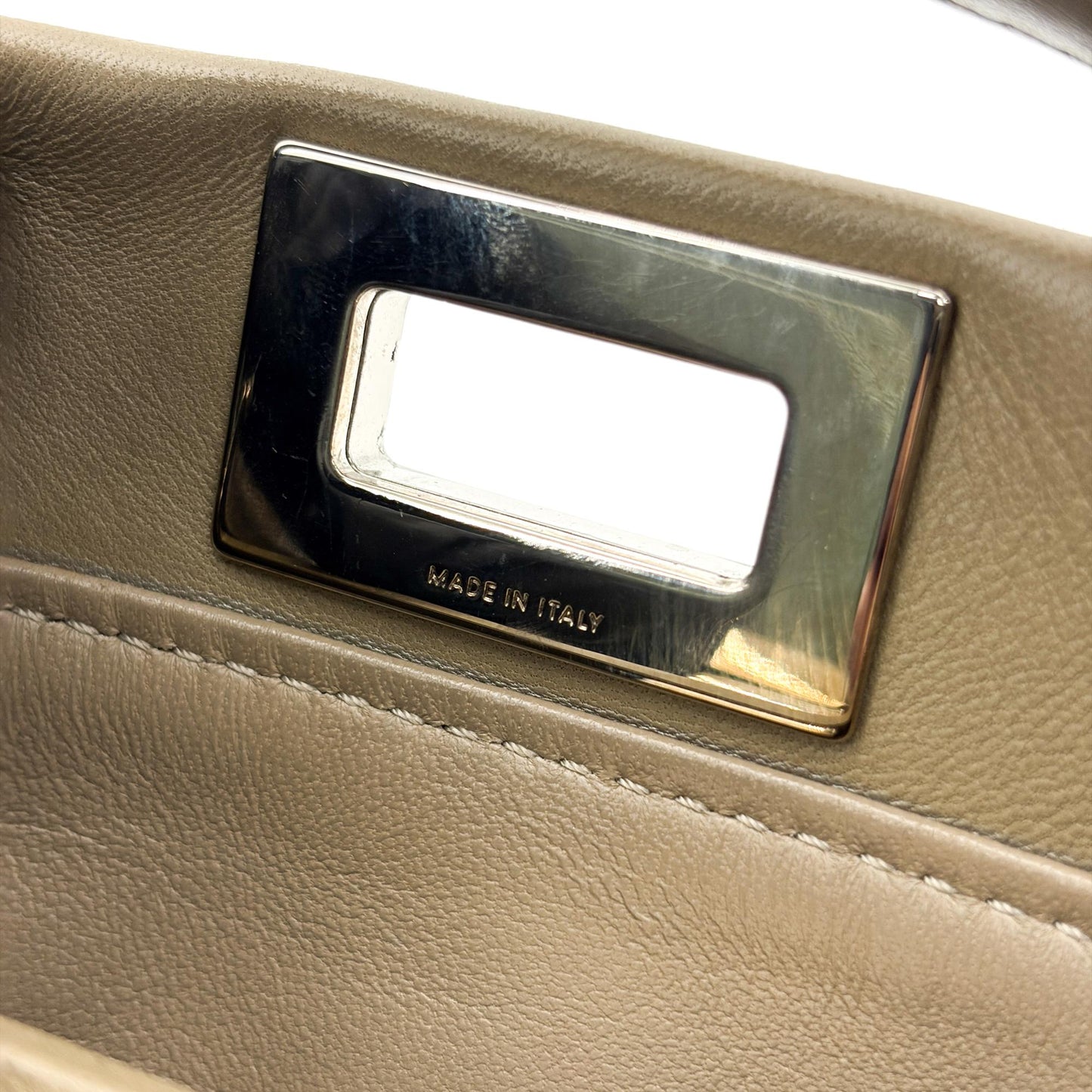 Fendi Peekaboo Ombre Leather, Beige, Leather, Handbag