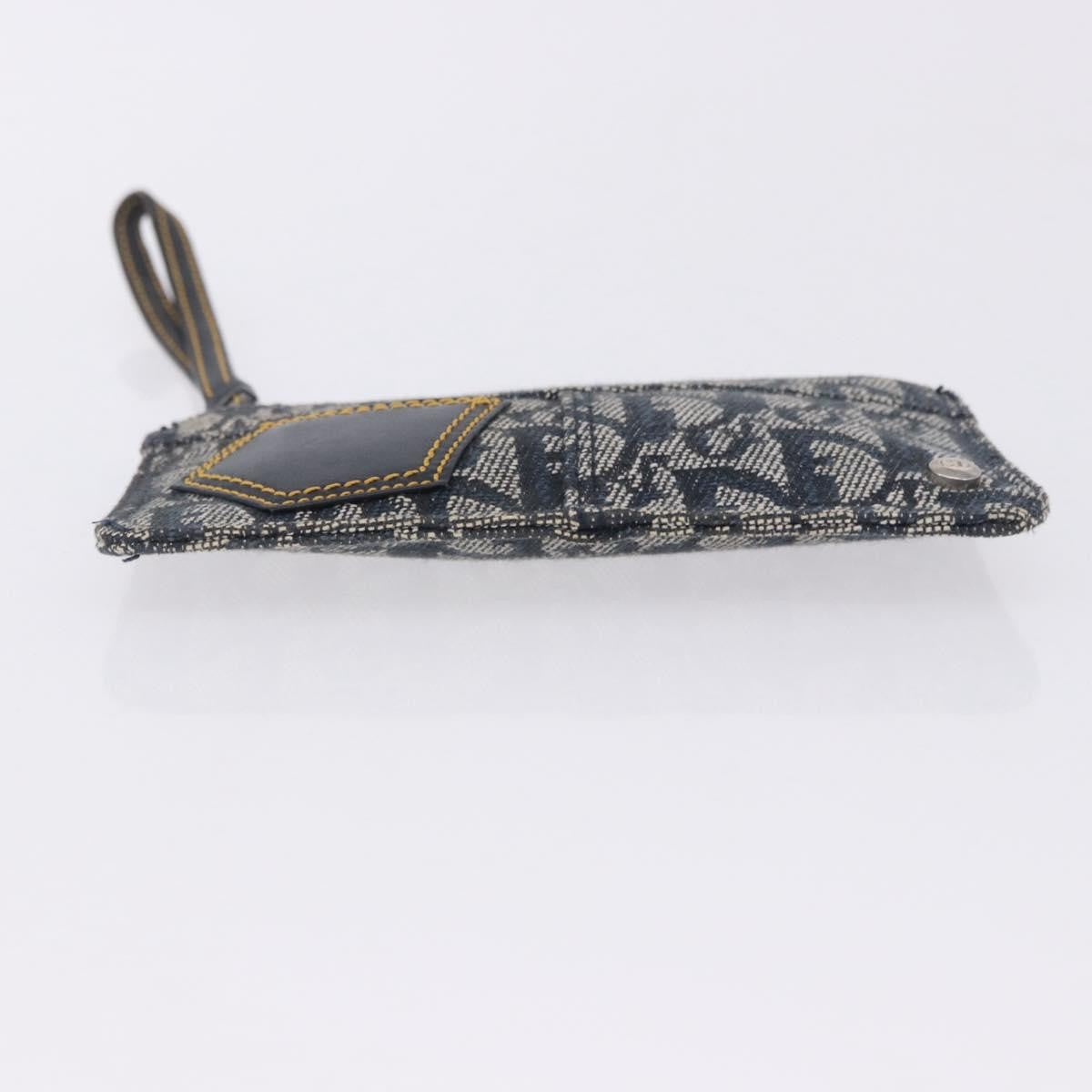 Christian Dior A5 Pouch Oblique Canvas, Navy, Canvas, Clutch
