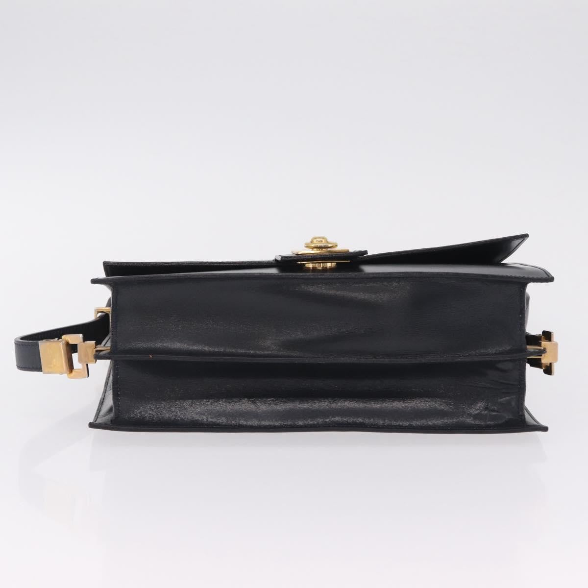 Celine Shoulder Leather, Navy, Leather, Shoulder Bag
