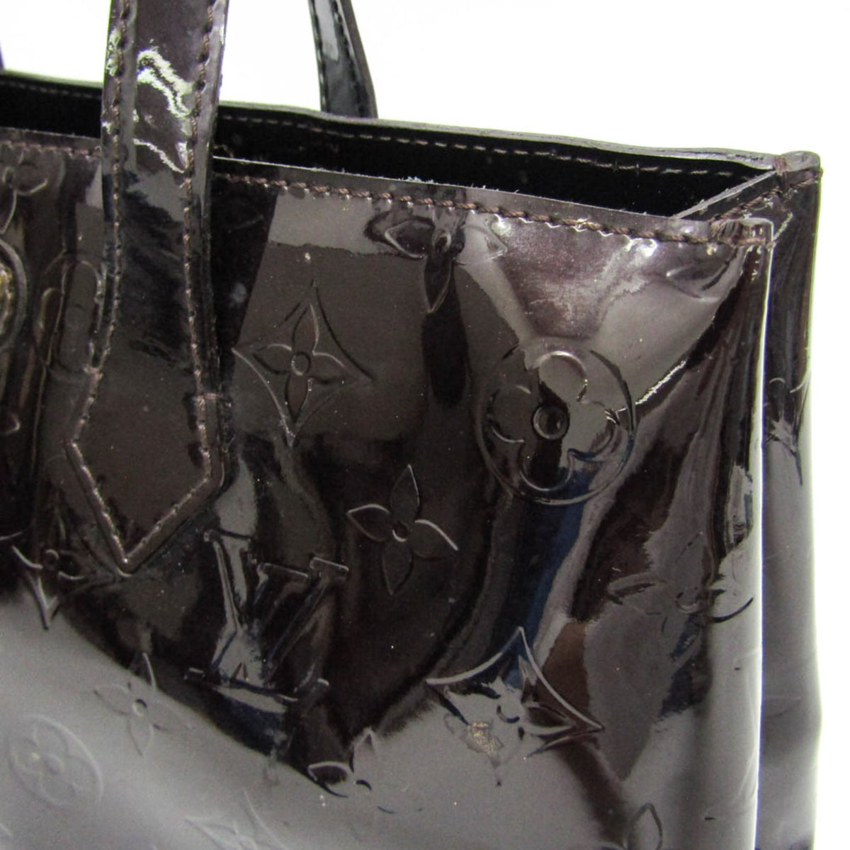 Louis Vuitton Wilshire Monogram Vernis, Burgundy, Patent Leather, Handbag