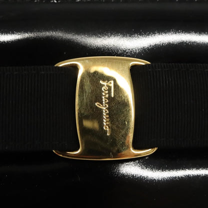 Salvatore Ferragamo Vala Patent Leather, Black, Patent Leather, Shoulder Bag