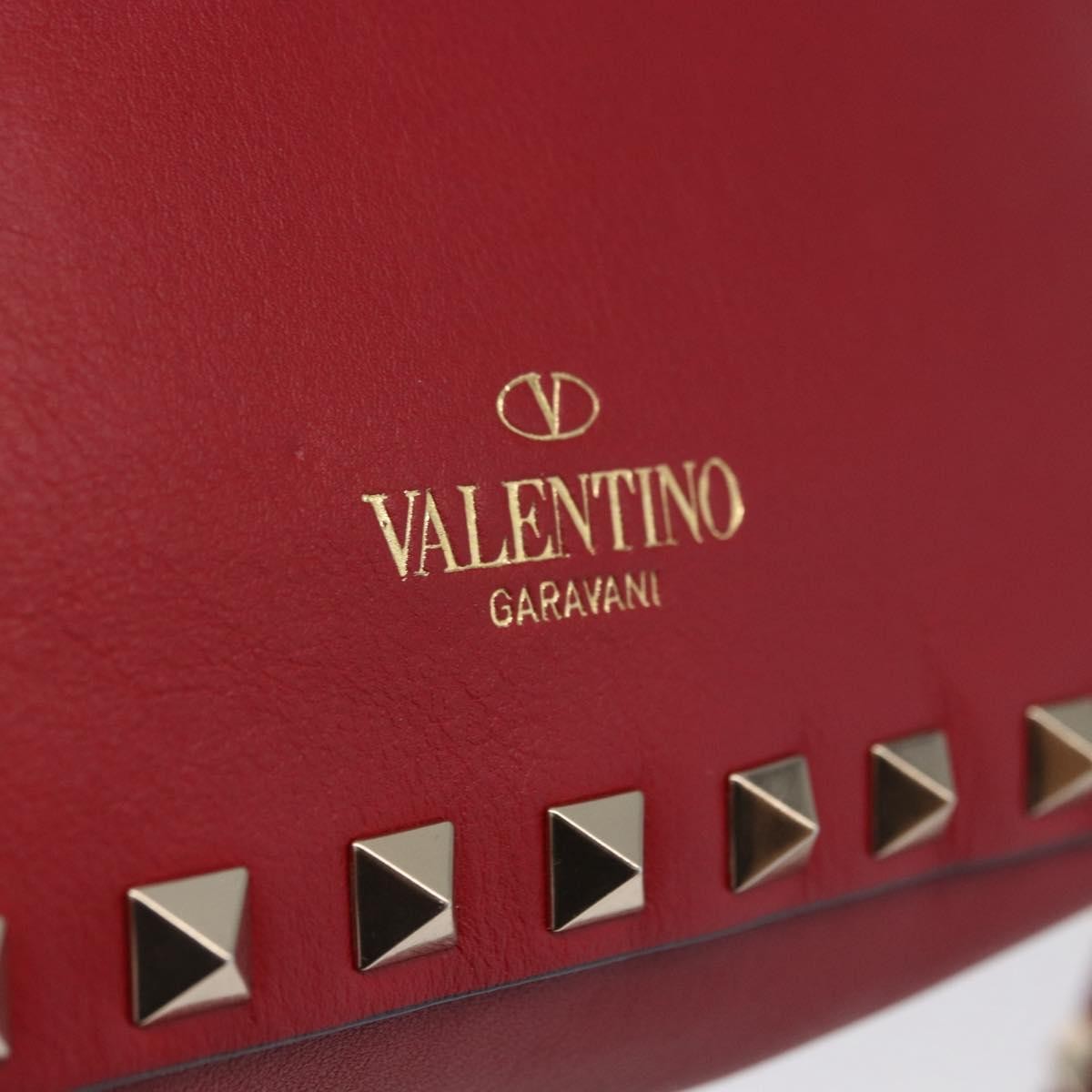 Valentino Garavani Rockstud Camera Leather, Red, Leather, Crossbody Bag