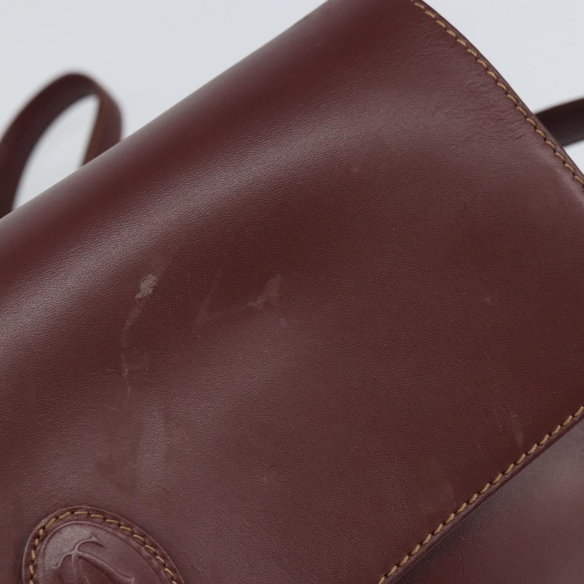 Cartier Must de cartier Leather, Burgundy, Leather, Shoulder Bag