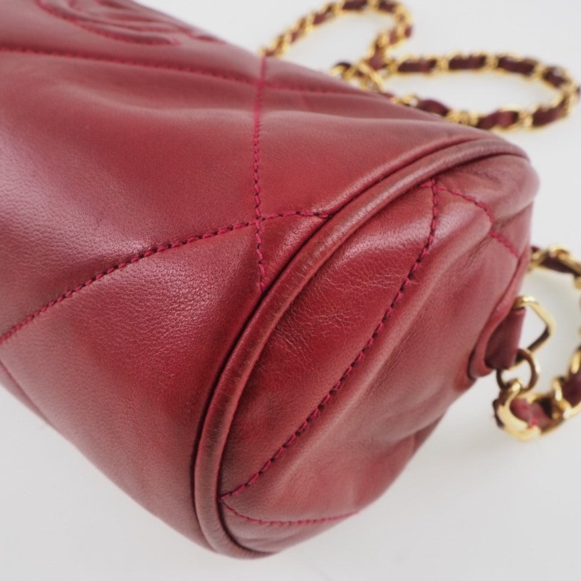 Chanel, Red, Leather, shoulder