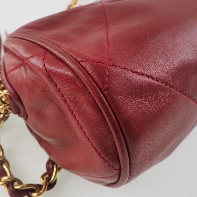 Chanel, Red, Leather, shoulder