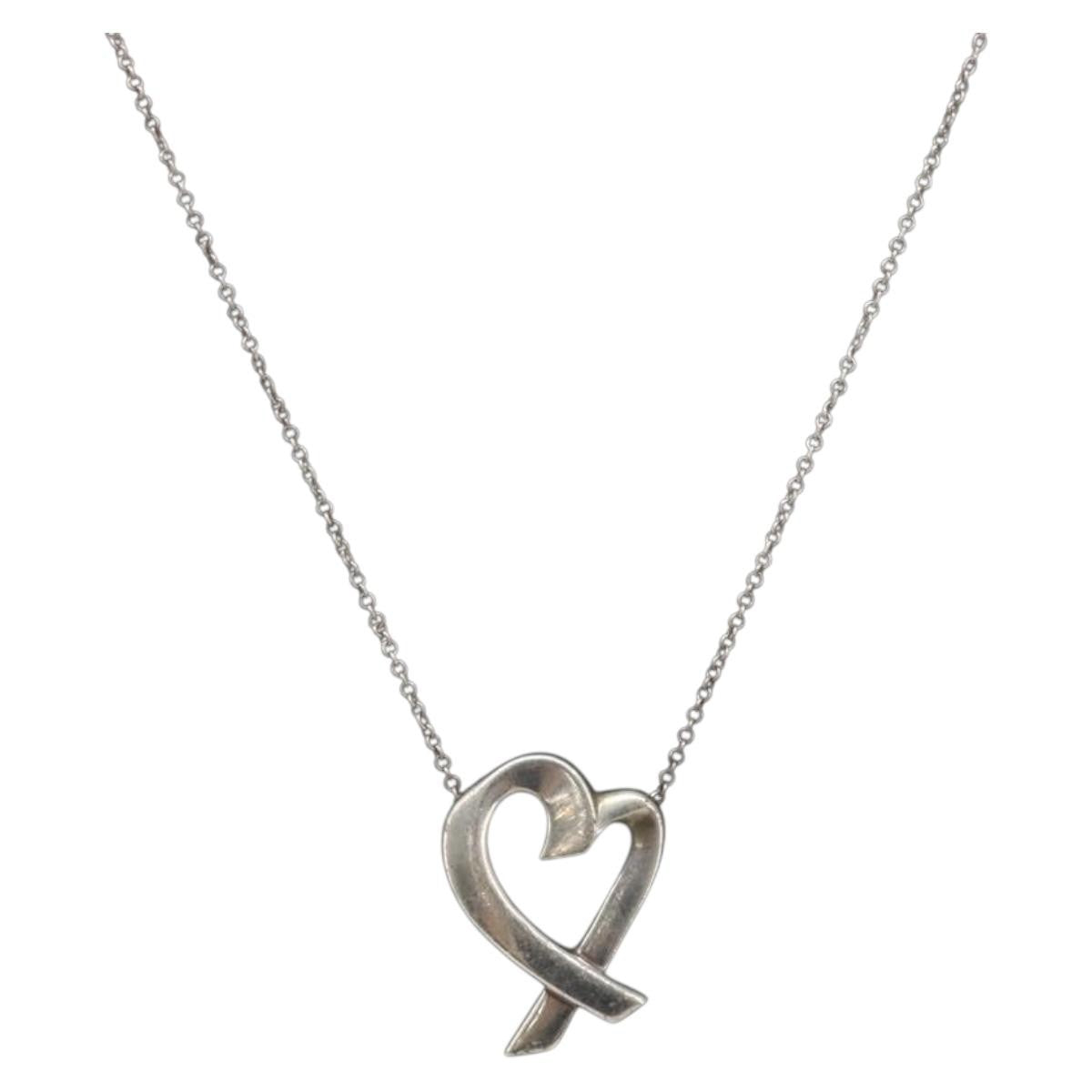 Tiffany & Co. Paloma Picasso Loving Heart Silver, Silver, Sterling Silver, Necklace