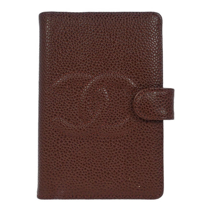 Chanel CC Bifold Quilted Caviar, Brown, Leather, Wallet