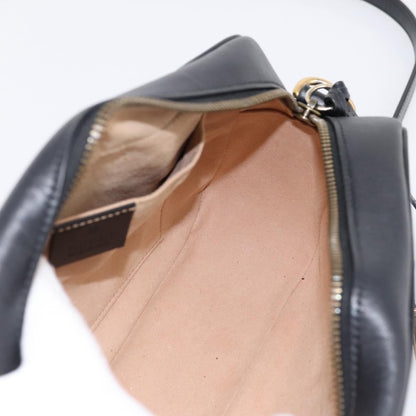 Gucci GG Marmont Monochrome Matelasse Leather, Black, Leather, Shoulder Bag