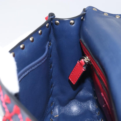 Valentino Garavani Rockstud Spike Flap Quilted Leather, Navy, Leather, Shoulder Bag