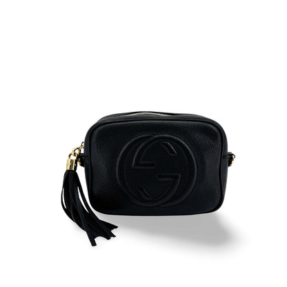 Gucci Soho Disco Leather, Black, Leather, Crossbody Bag