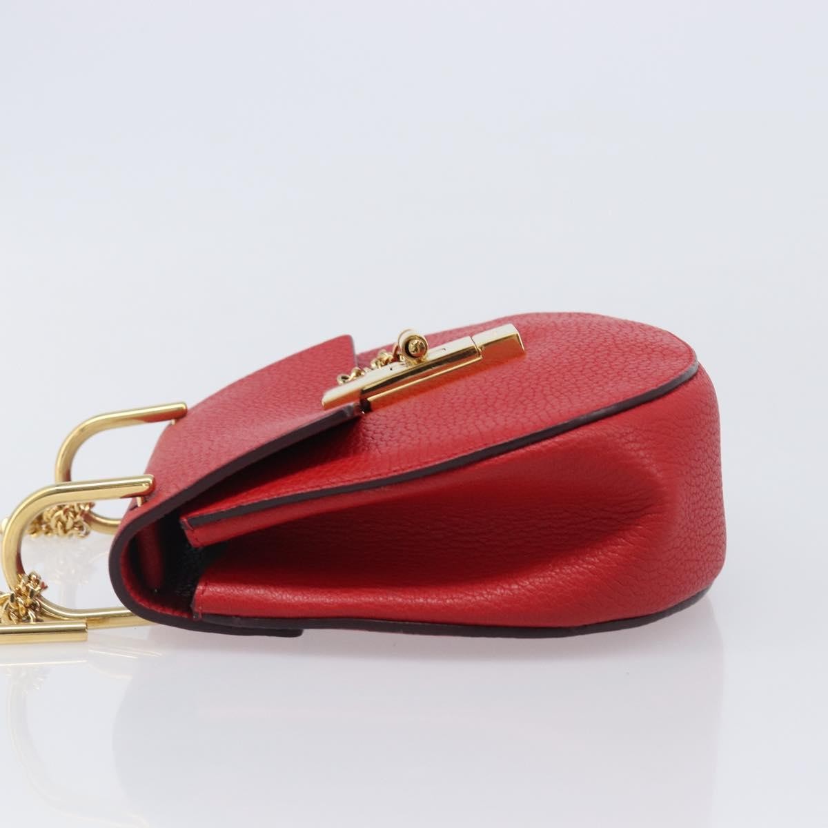 Chloe Drew Leather, Red, Leather, Crossbody Bag