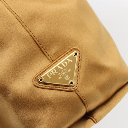 Prada Chain Satin, Gold, Satin, Shoulder Bag
