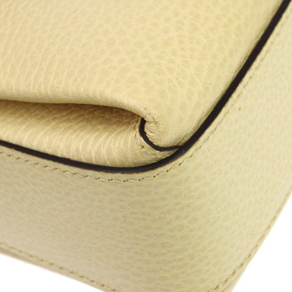 Gucci Interlocking Chain Leather, Neutral, Leather, Shoulder Bag