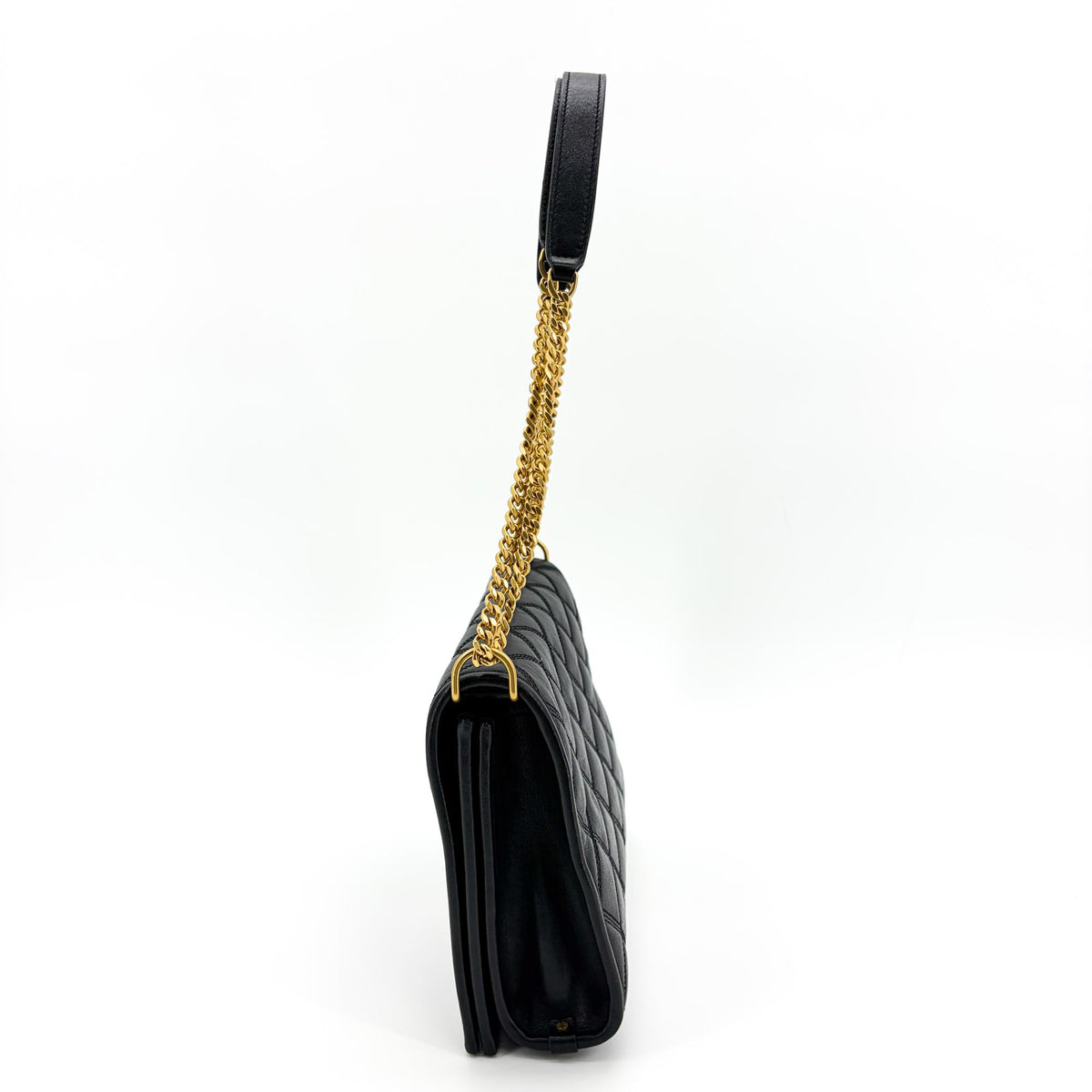 Saint Laurent Becky Quilted Leather, Black, Leather, Shoulder Bag