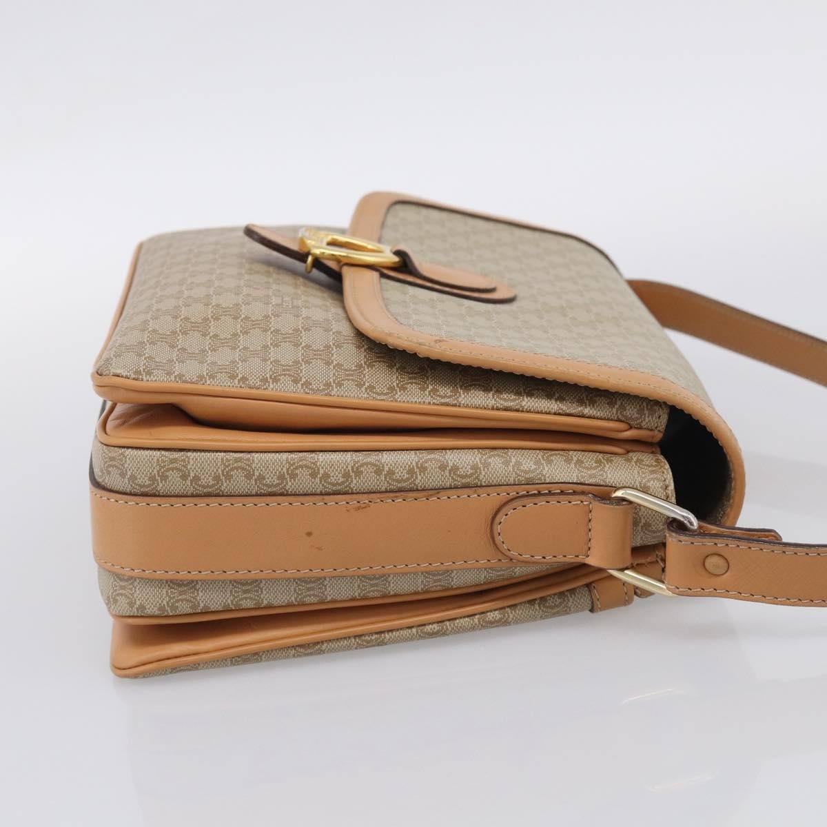 Celine Macadam Shoulder Canvas, Beige, Canvas, Crossbody Bag