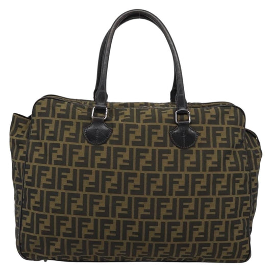 Fendi Vintage Zip Tote Zucca Canvas, Khaki, Canvas, Tote Bag