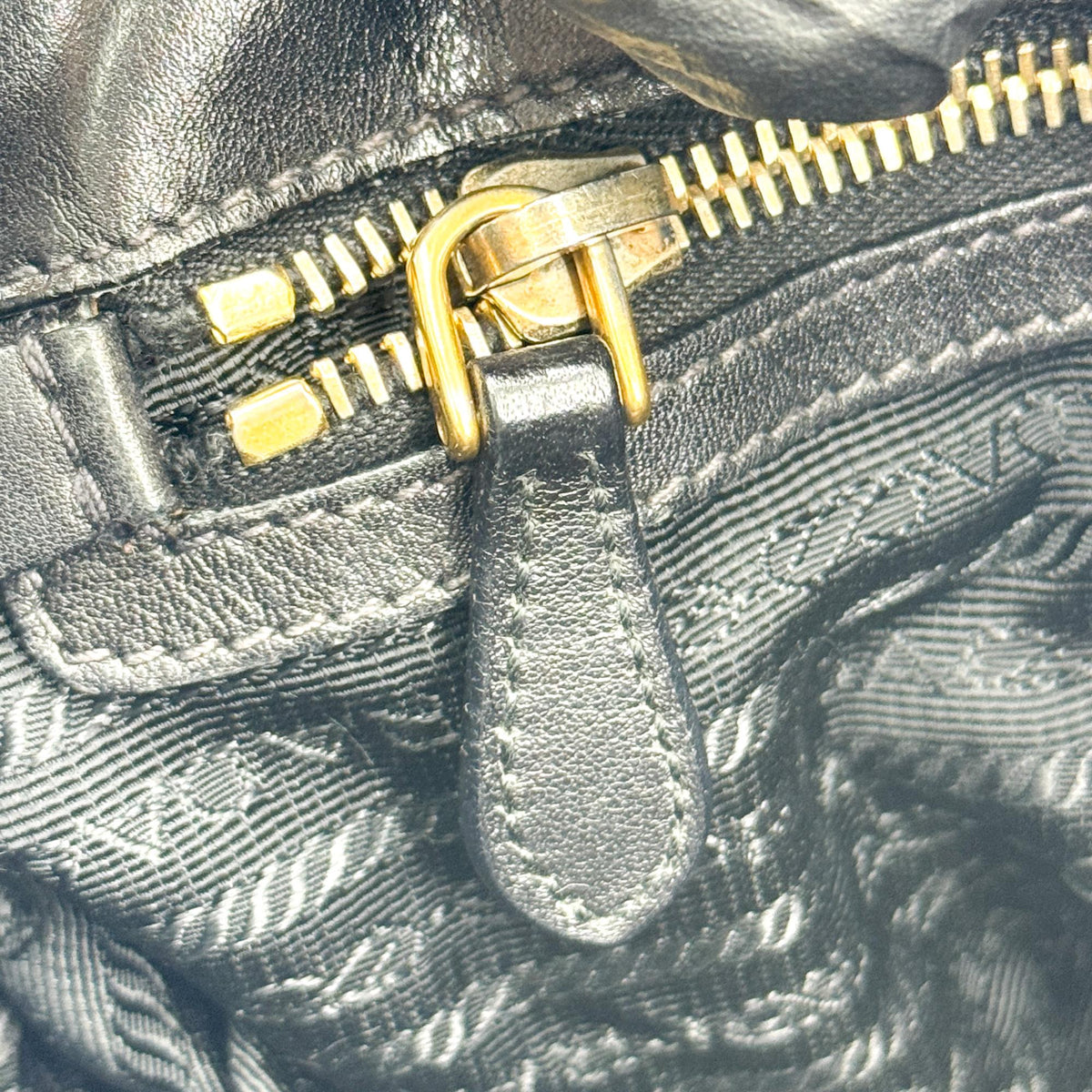 Prada Buckle Open Soft Calf, Black, Leather, Tote Bag